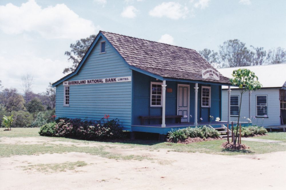North Pine Country Park - Replica of the North Pine Branch of the Queensland National Bank, ca. 1980s