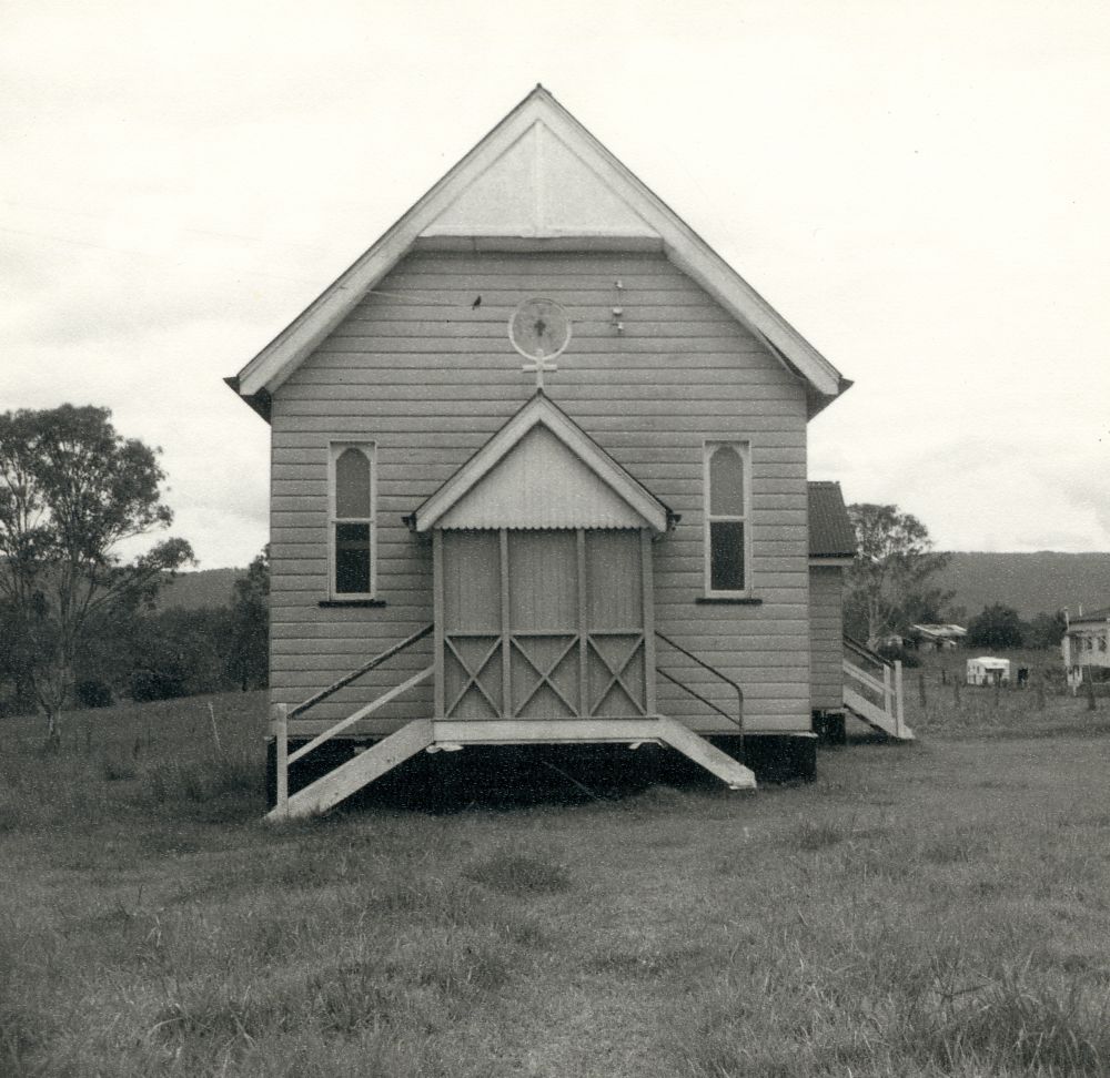 Front view of the Samford Catholic Church, 1976