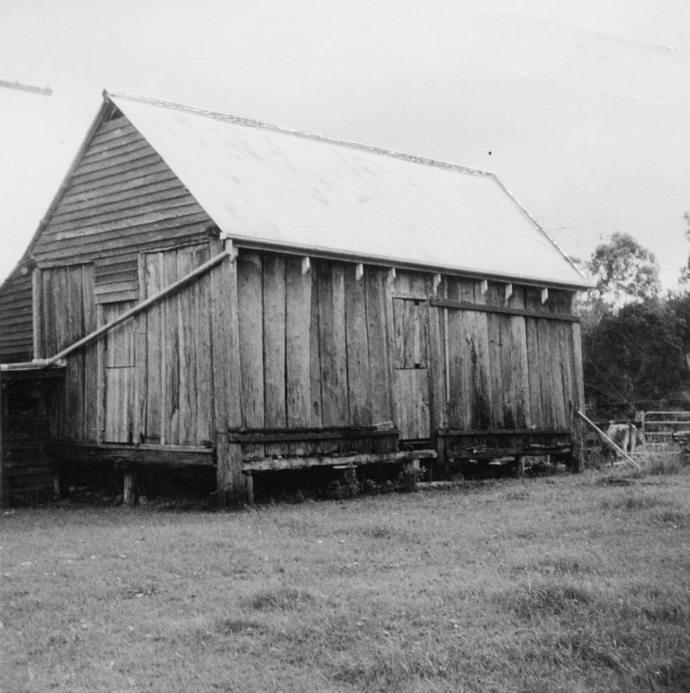 Slab barn on property owned by Bradley family, Dayboro Road, Dayboro, 1976