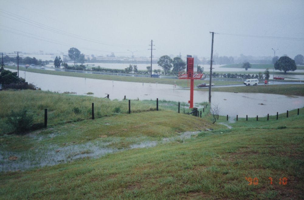 Flood waters from the South Pine River at Strathpine, April / May 1996