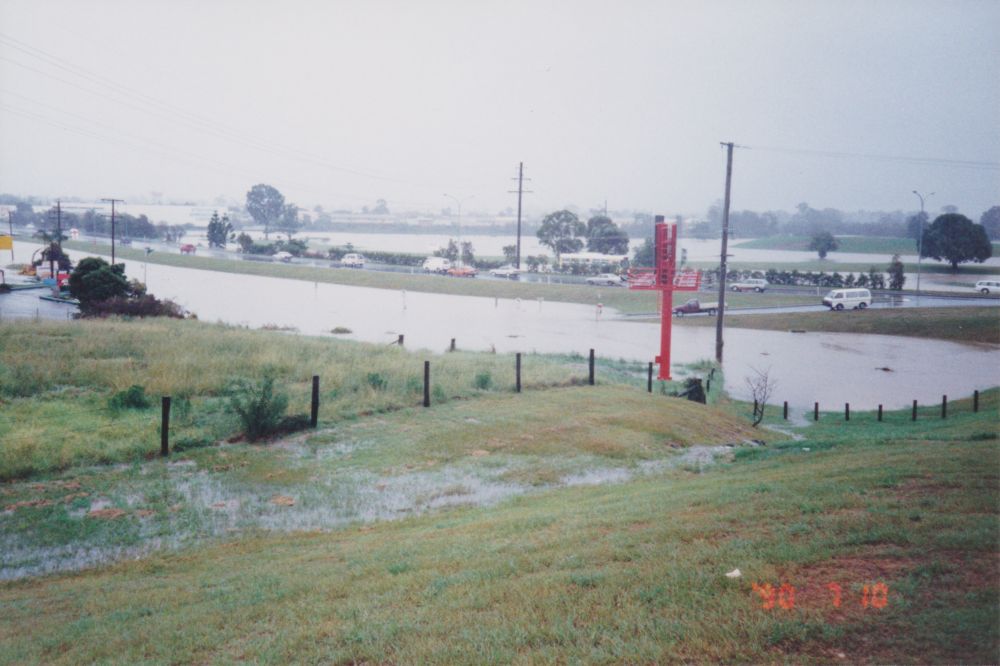 Flood waters from the South Pine River at Strathpine, April / May 1996