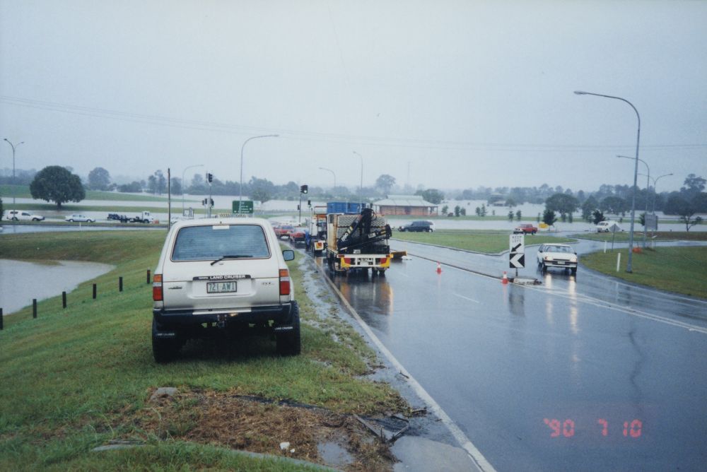 Flood waters from the South Pine River at Strathpine, April / May 1996