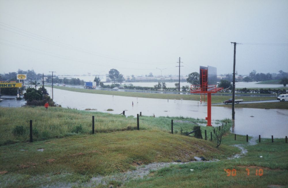 Flood waters from the South Pine River at Strathpine, April / May 1996
