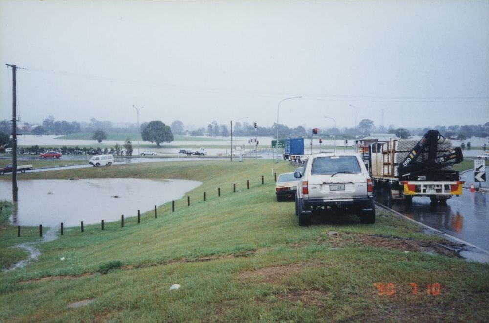 Flood waters from the South Pine River at Strathpine, April / May 1996