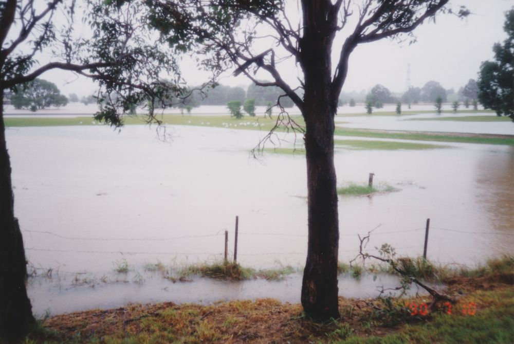 Flood waters from the South Pine River at Strathpine, April / May 1996