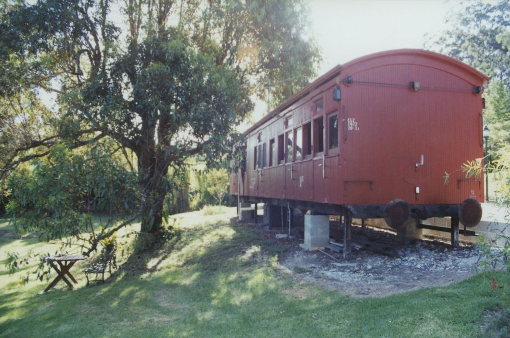 Railway carriage set up as holiday accommodation, Mt Nebo