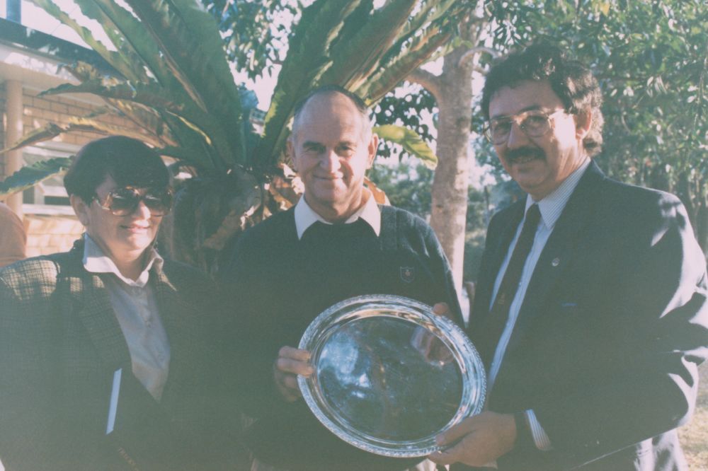 Presentation ceremony for Pine Rivers Shire's local history book, Tracks and Times, 1988