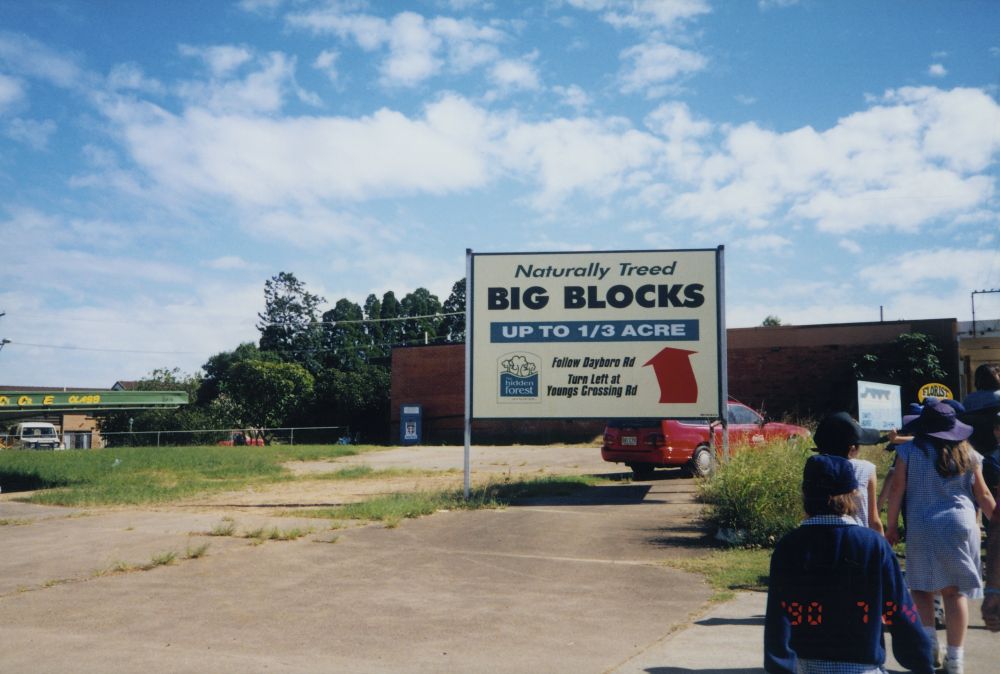 Land sale sign, 1996