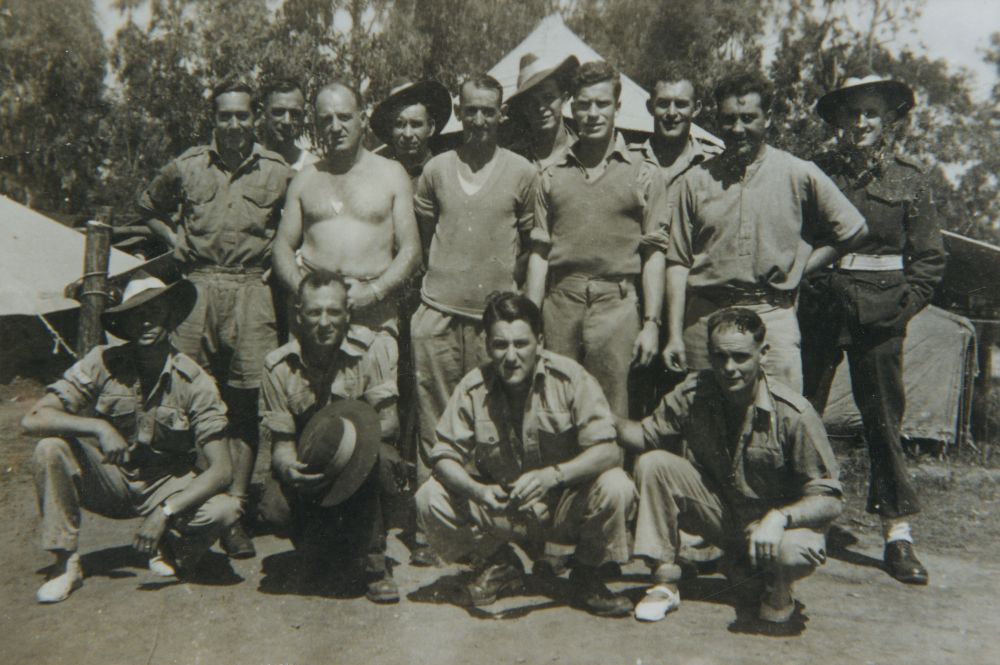 Group of Australian Army men camped at Strathpine, 1944