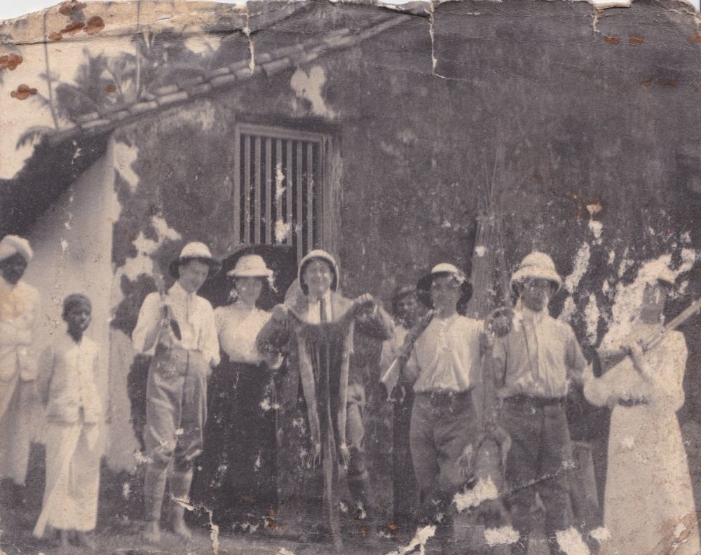 Group of people with an animal pelt