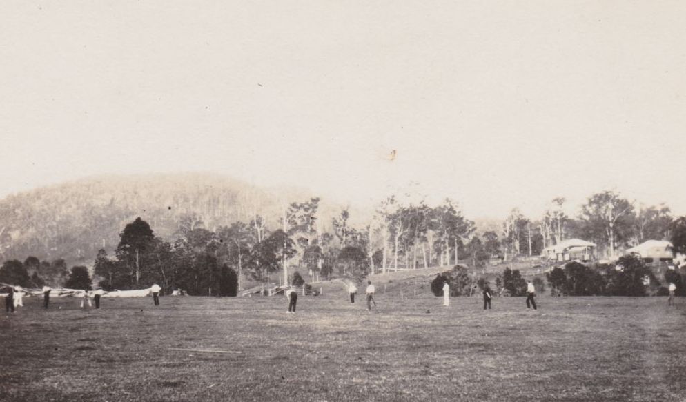 Game of cricket being played at the Dayboro cricket grounds