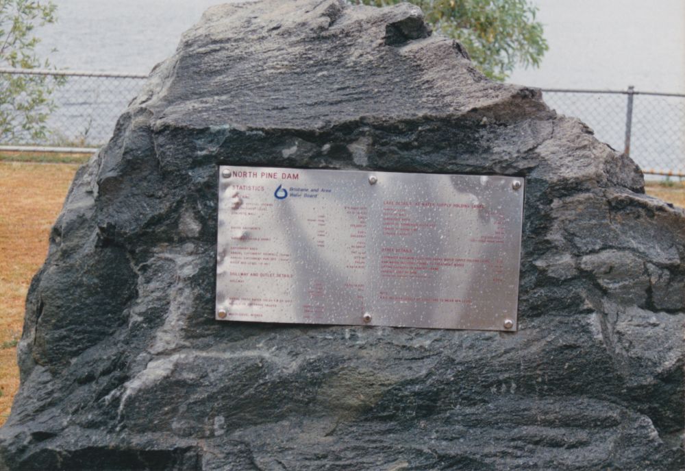 North Pine Dam, site of North Pine Dam Statistics plaque