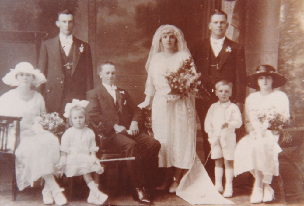 Wedding of William H. Morgan and Ellen V. Ebert at Lawnton, 1922