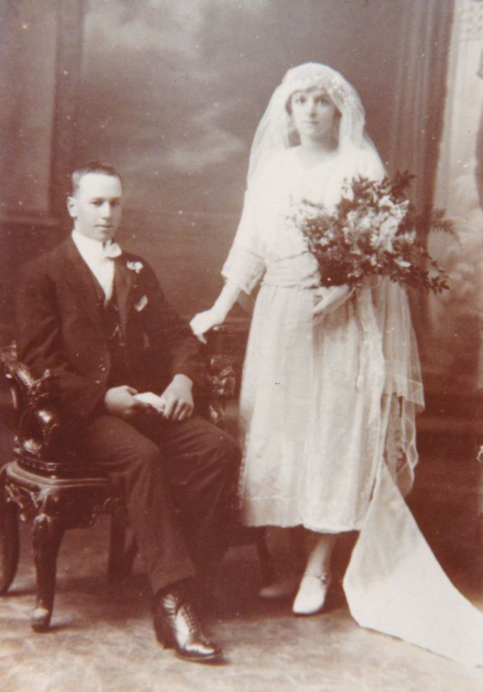 Wedding portrait of William H. Morgan and Ellen V. Ebert, 1922