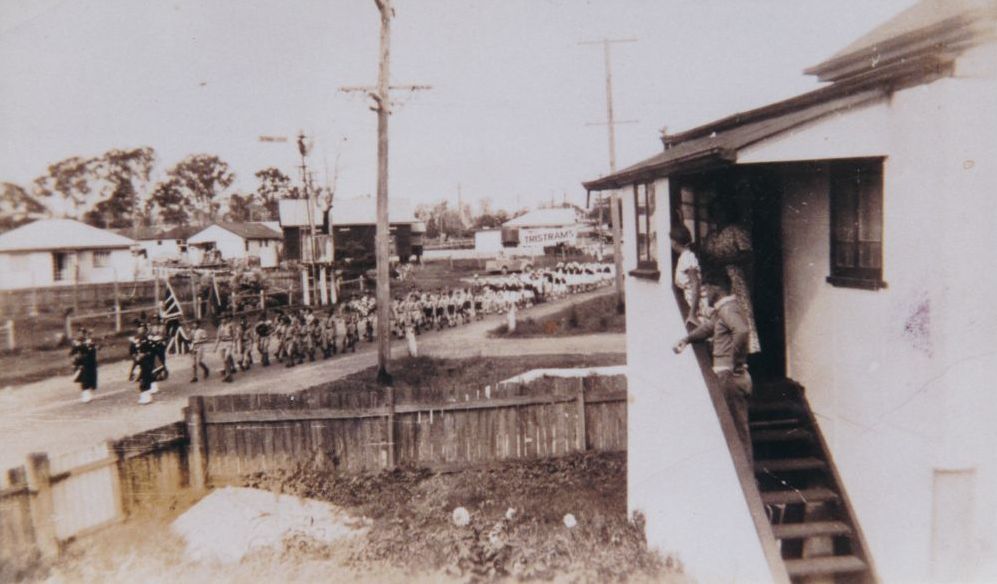 Anzac Day parade, Anzac Avenue Petrie, 1950s
