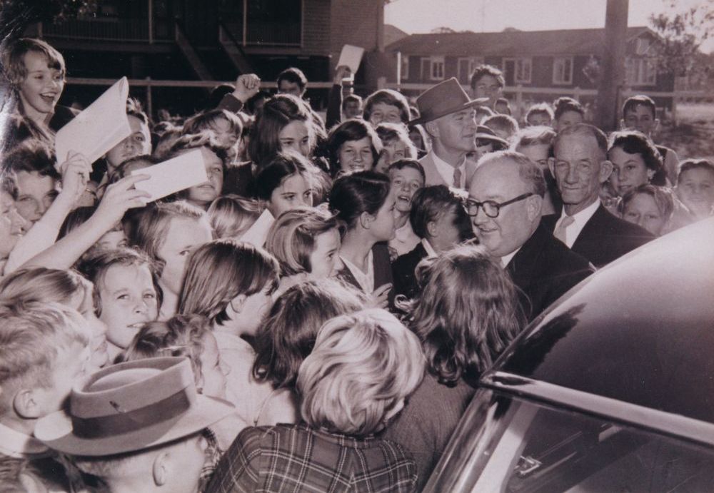 Visit by Mr Vincent Clair Gair (Premier of Queensland) to Strathpine State School, ca. 1954