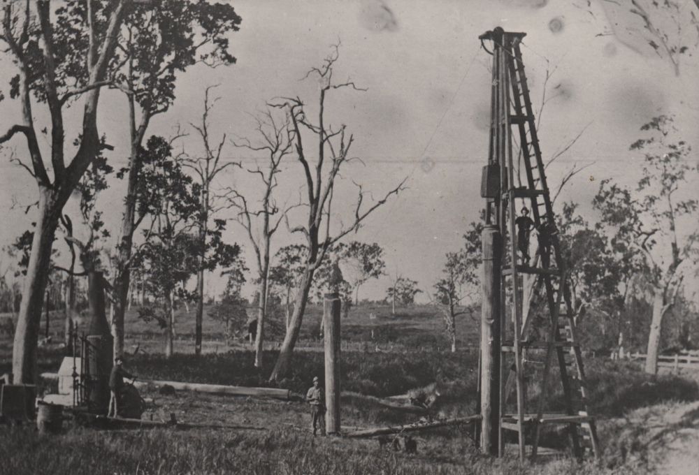 Pylon driving at Mount Samson Creek in Samsonvale area