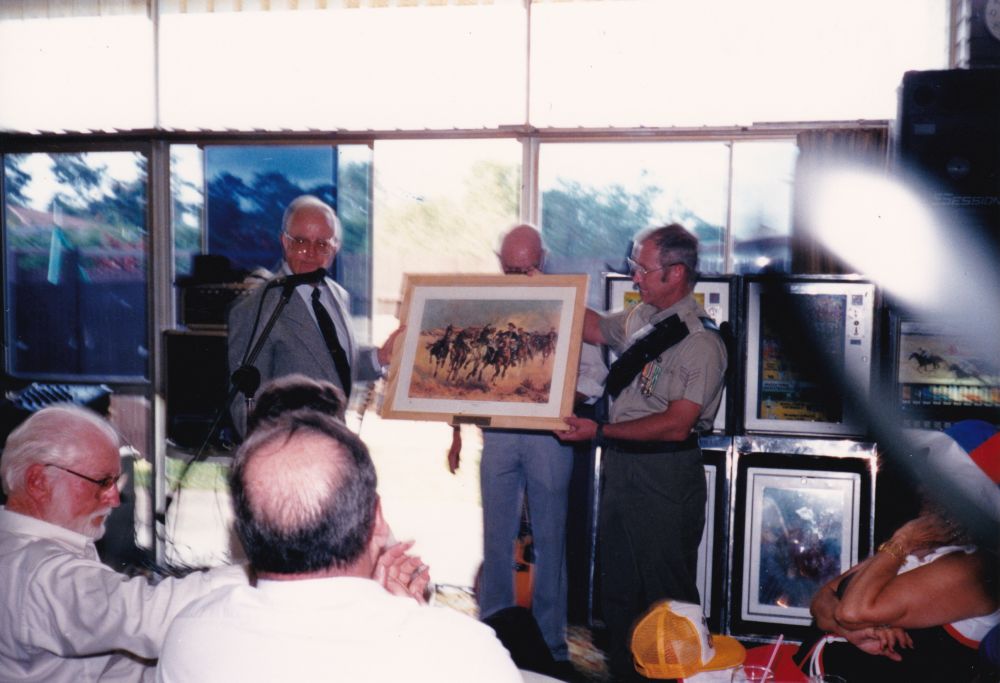 Unveiling of plaque ceremony honouring the United States of America (US) 1st Cavalry Division, 1988