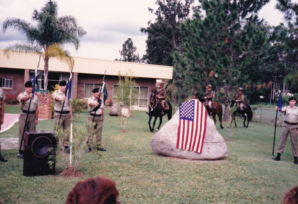 Unveiling of plaque ceremony honouring the United States of America (US) 1st Cavalry Division, 1988