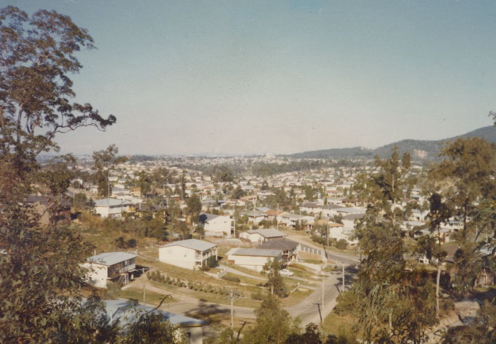 Aerial view over Arana Hills, ca. 1975