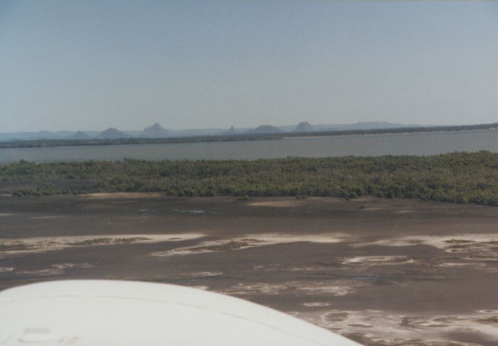 Aerial view of Glass House Mountains (Qld.), 1996