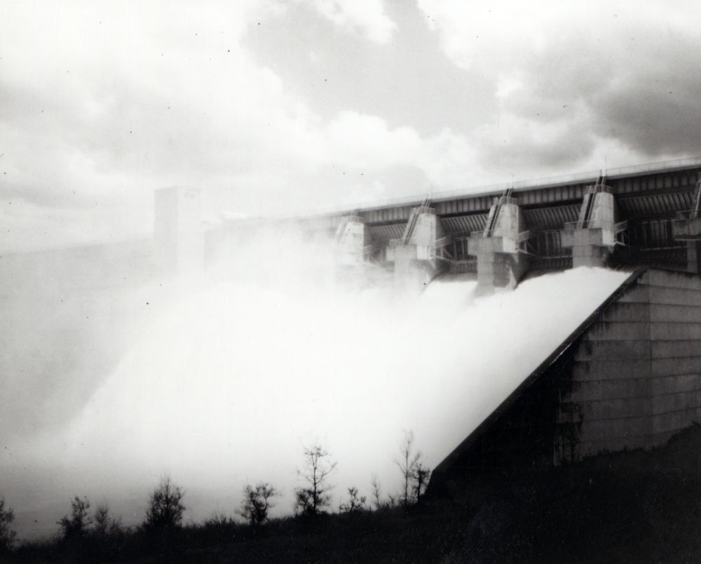 North Pine Dam floodgates opened after heavy rain.