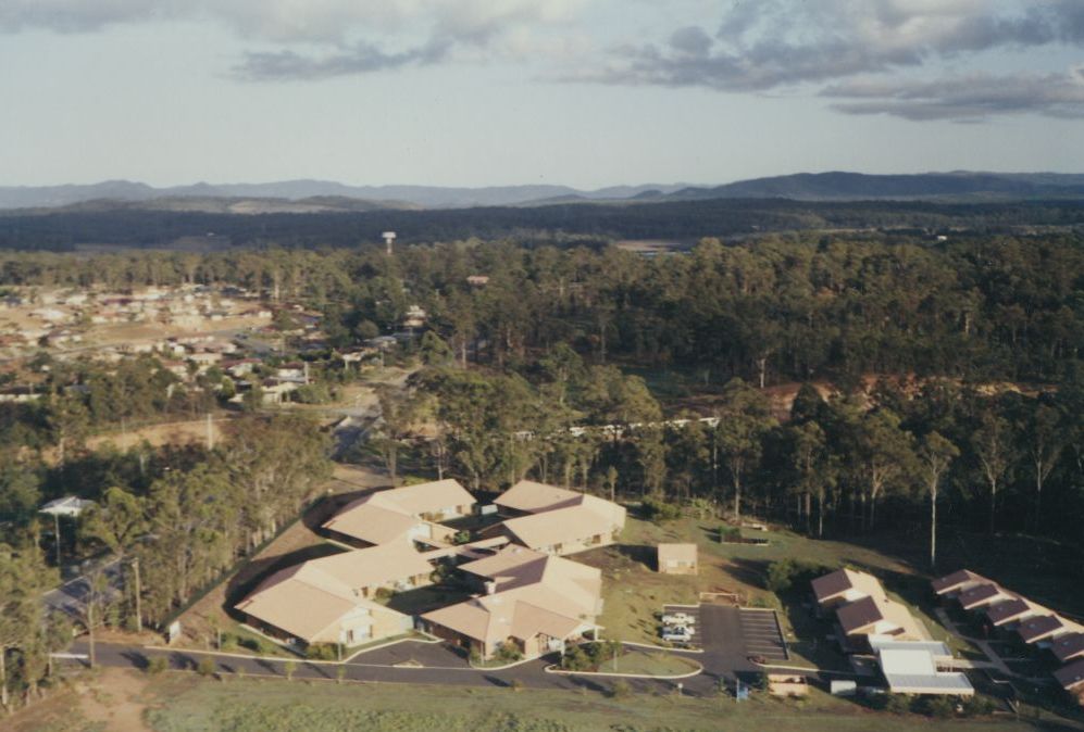 Aerial view of Kallangur from a hot air balloon, 1994