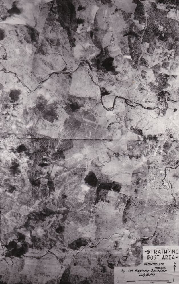 Aerial view of Strathpine during World War 2 (WWII), 1943