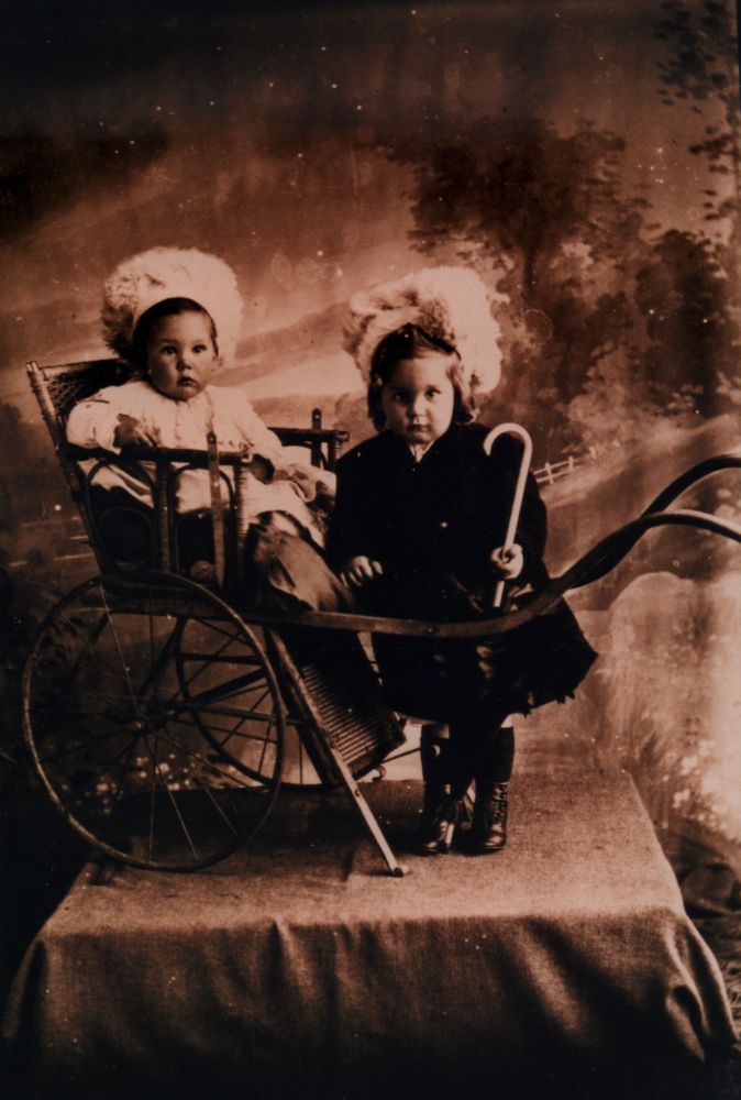 Portrait of two young children