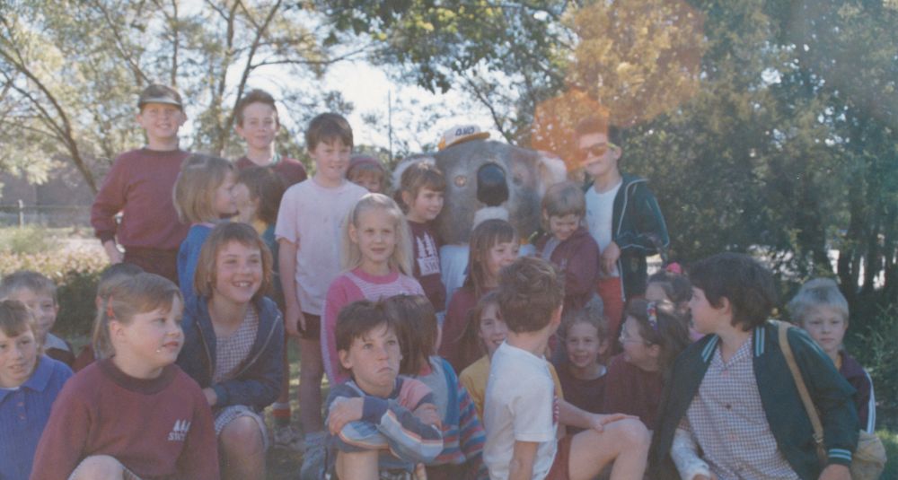 4KQ Koala visiting the Strathpine West State School, ca. 1993