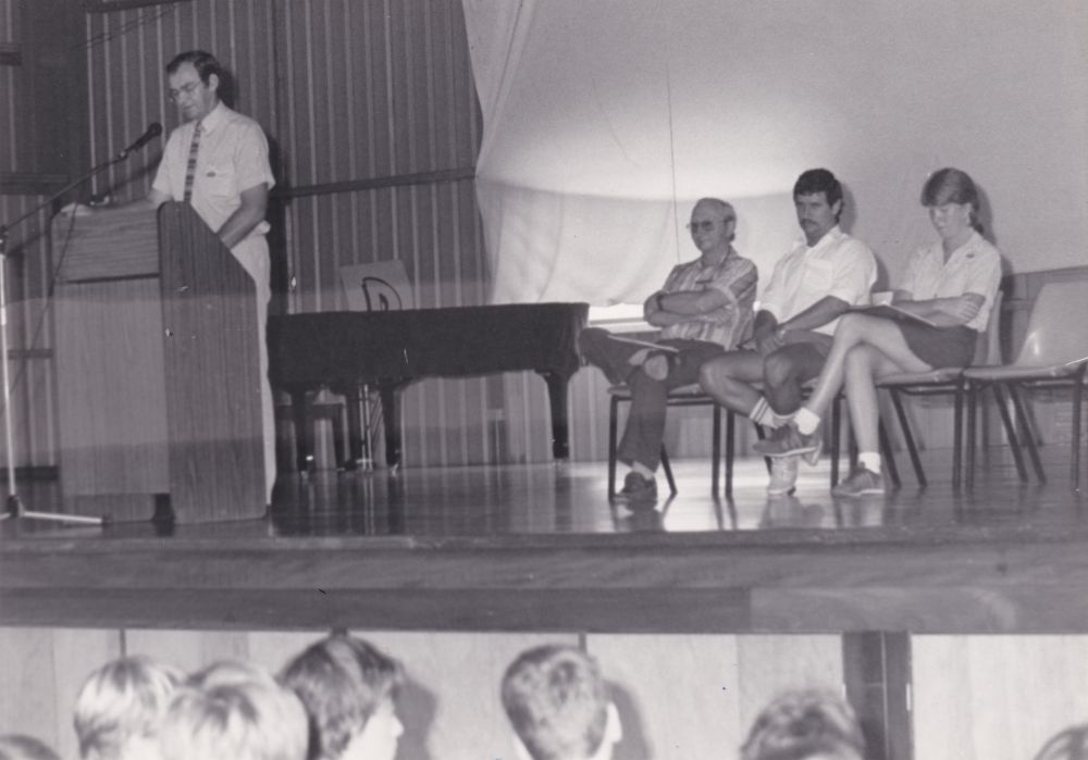 Students and teachers from Pine Rivers State High School, ca. 1980s