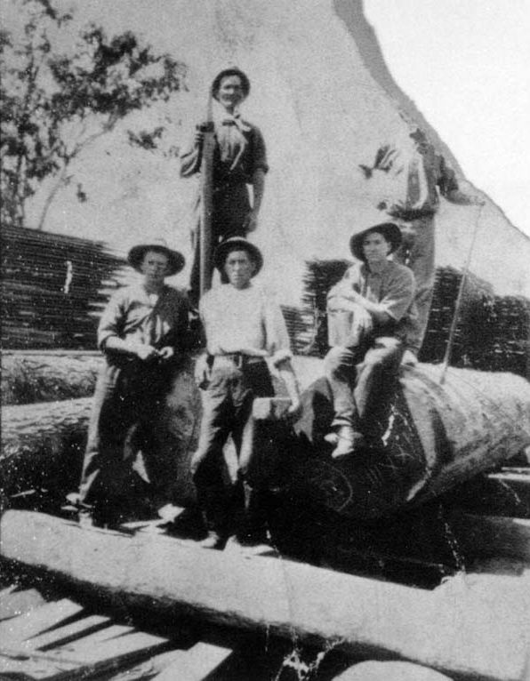 Workmen at a sawmill in Strathpine, ca. 1930