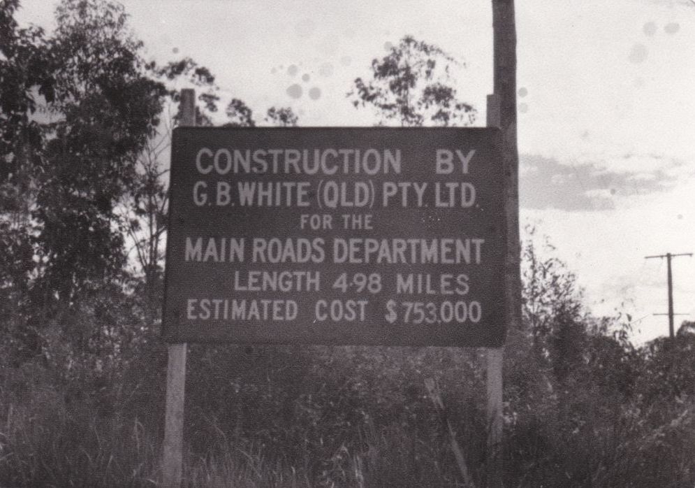Road construction sign (possibly Lawnton), ca. late 1960s