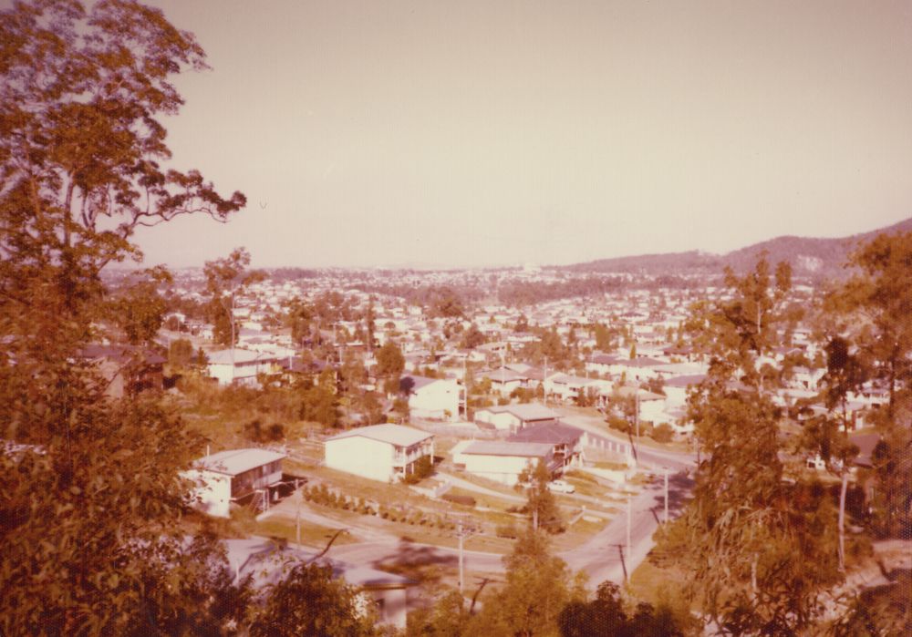 Aerial view over Arana Hills, ca. 1970s
