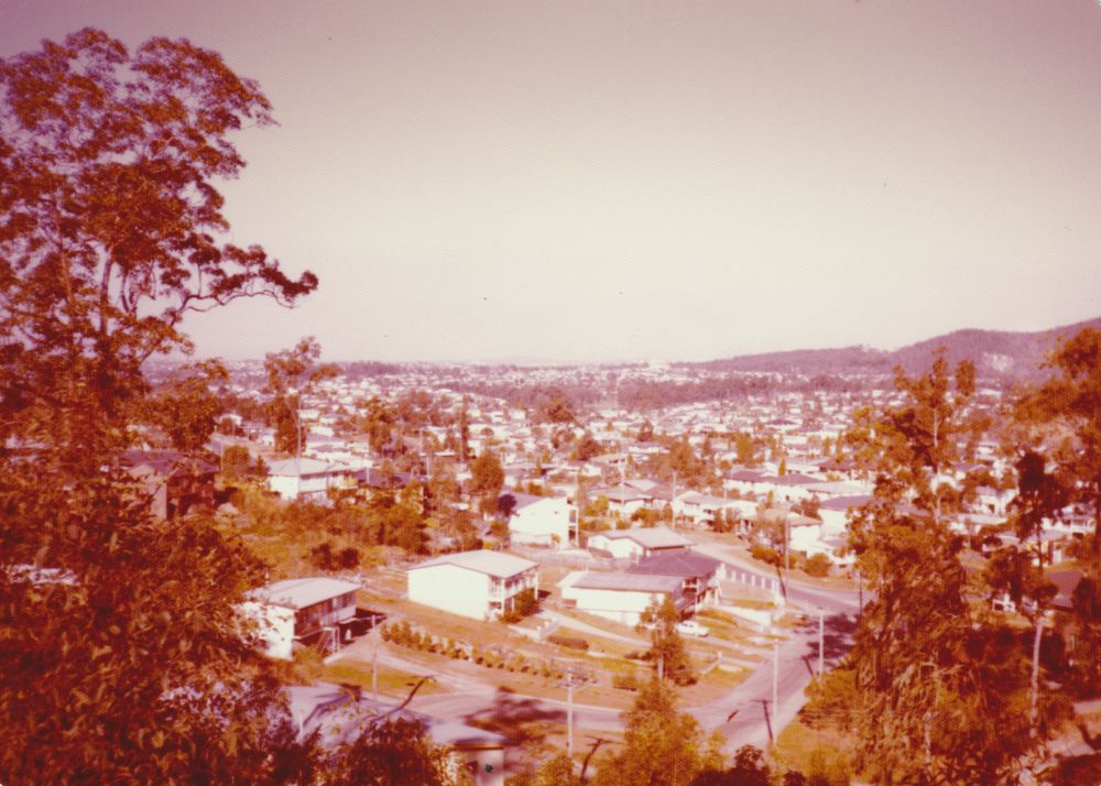 Aerial view over Arana Hills, ca. 1970s