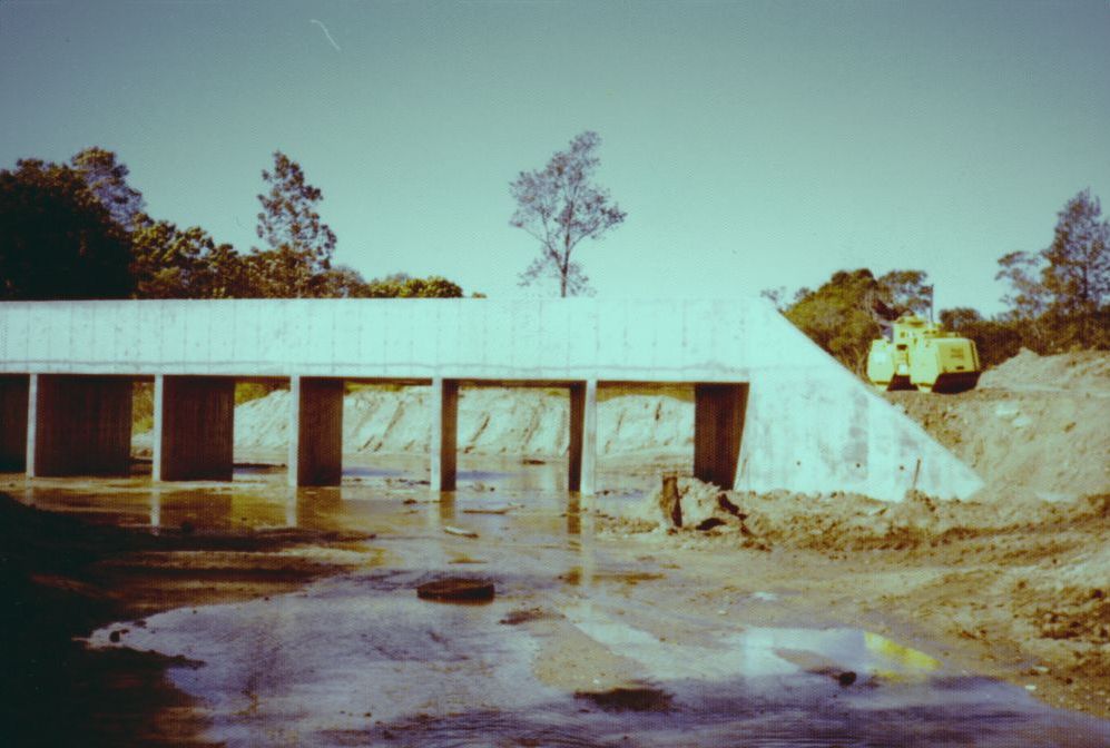 Construction of a box culvert, ca. 1970s