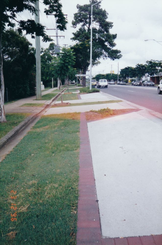 New kerb and channelling with streetscaping along Anzac Avenue Kallangur, 1996