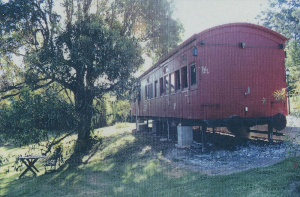 Railway carriage set up as holiday accommodation, Mt Nebo