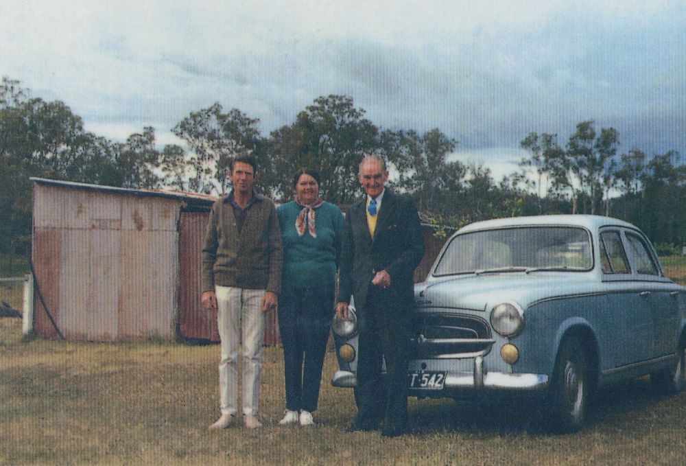Ray and Sue Jones and Sue's father Mr Doug Petersen, ca. 1990s