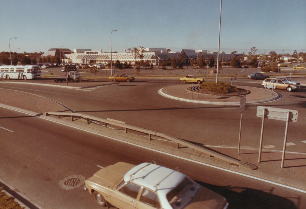 Roundabout on Gympie Road next to Westfield, Strathpine, ca. 1985