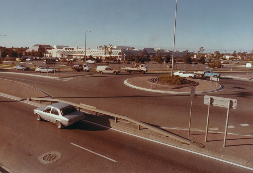 Roundabout on Gympie Road next to Westfield, Strathpine, ca. 1985