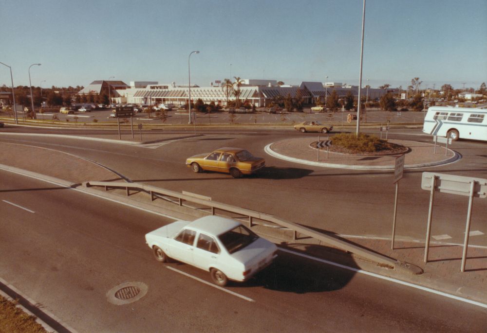 Roundabout on Gympie Road next to Westfield, Strathpine, ca. 1985