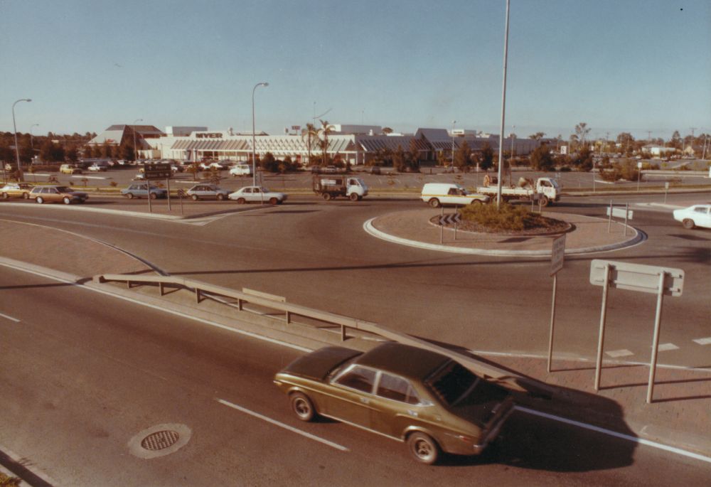 Roundabout on Gympie Road next to Westfield, Strathpine, ca. 1985