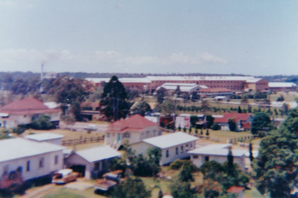 View of Petrie township taken from the drill tower at the Pine Rivers Fire Brigade Headquarters, 1970s