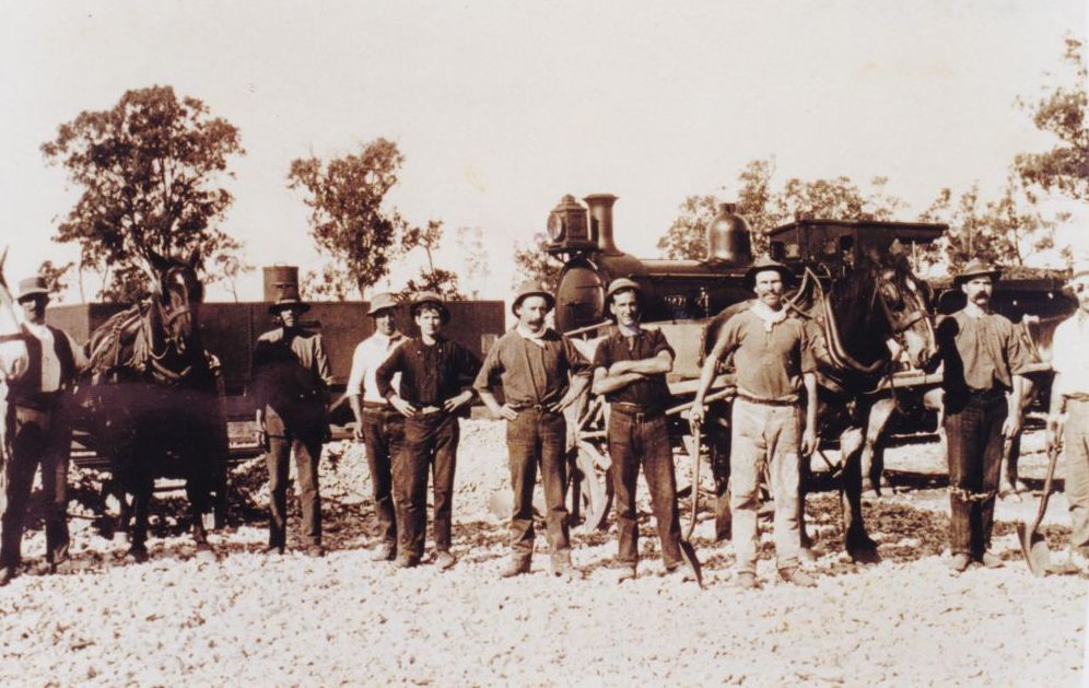 Railway workers at Bald Hills, early 1900s