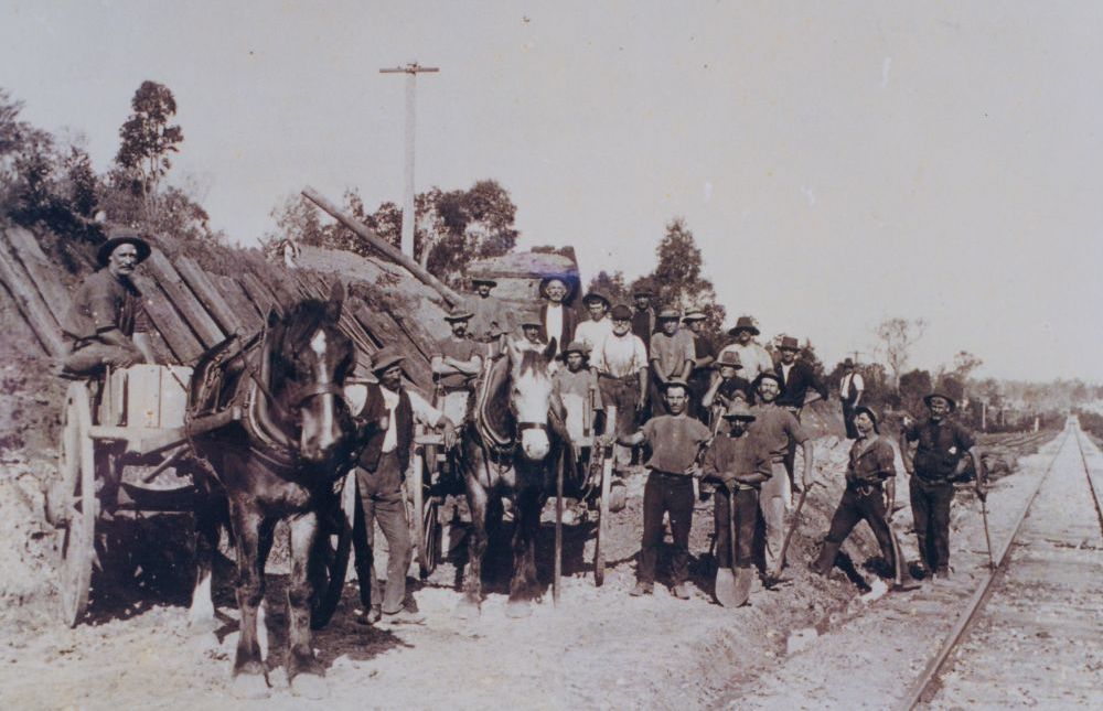 Railway workers at Bald Hills, early 1900s