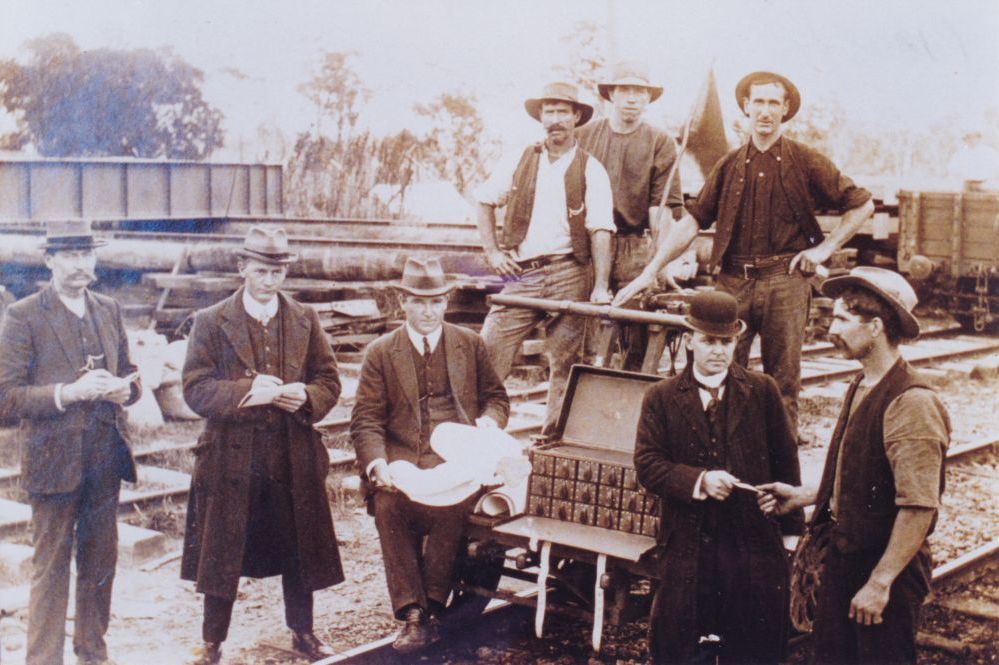 Railway workers at Bald Hills, early 1900s