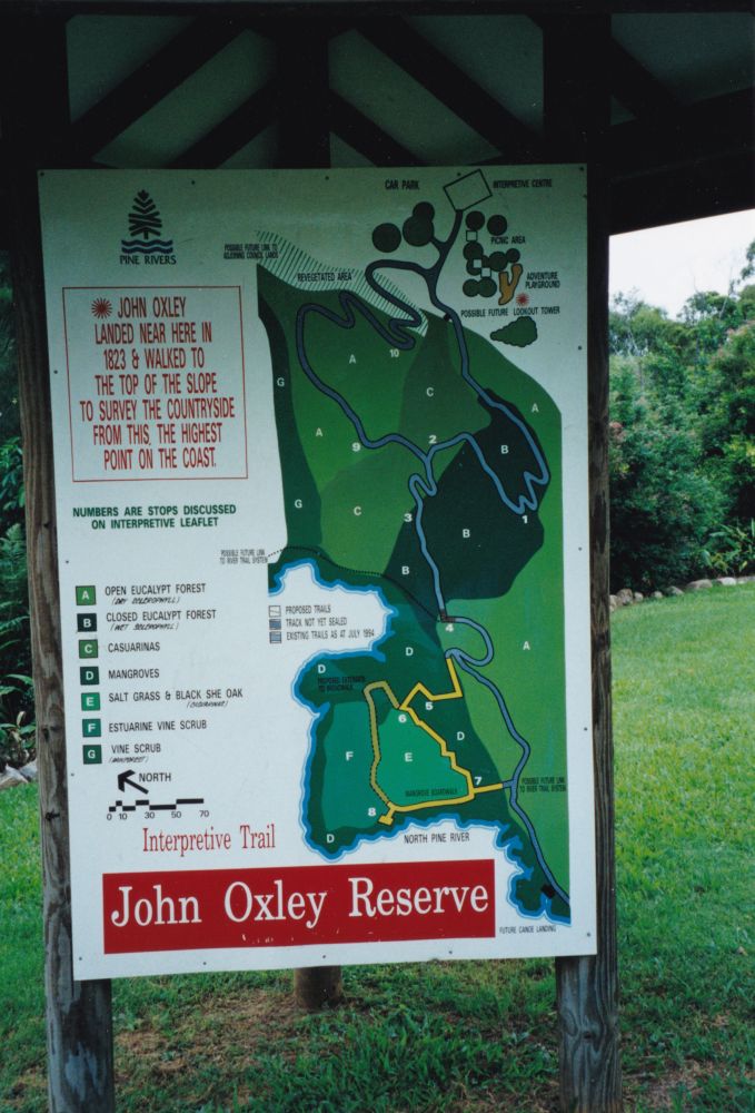 Sign at John Oxley Reserve, Murrumba Downs, 1999
