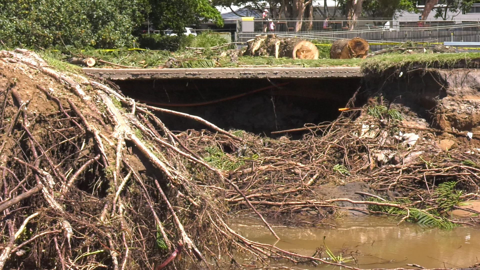 February 2022 Floods - Pirate Park, Scarborough - erosion