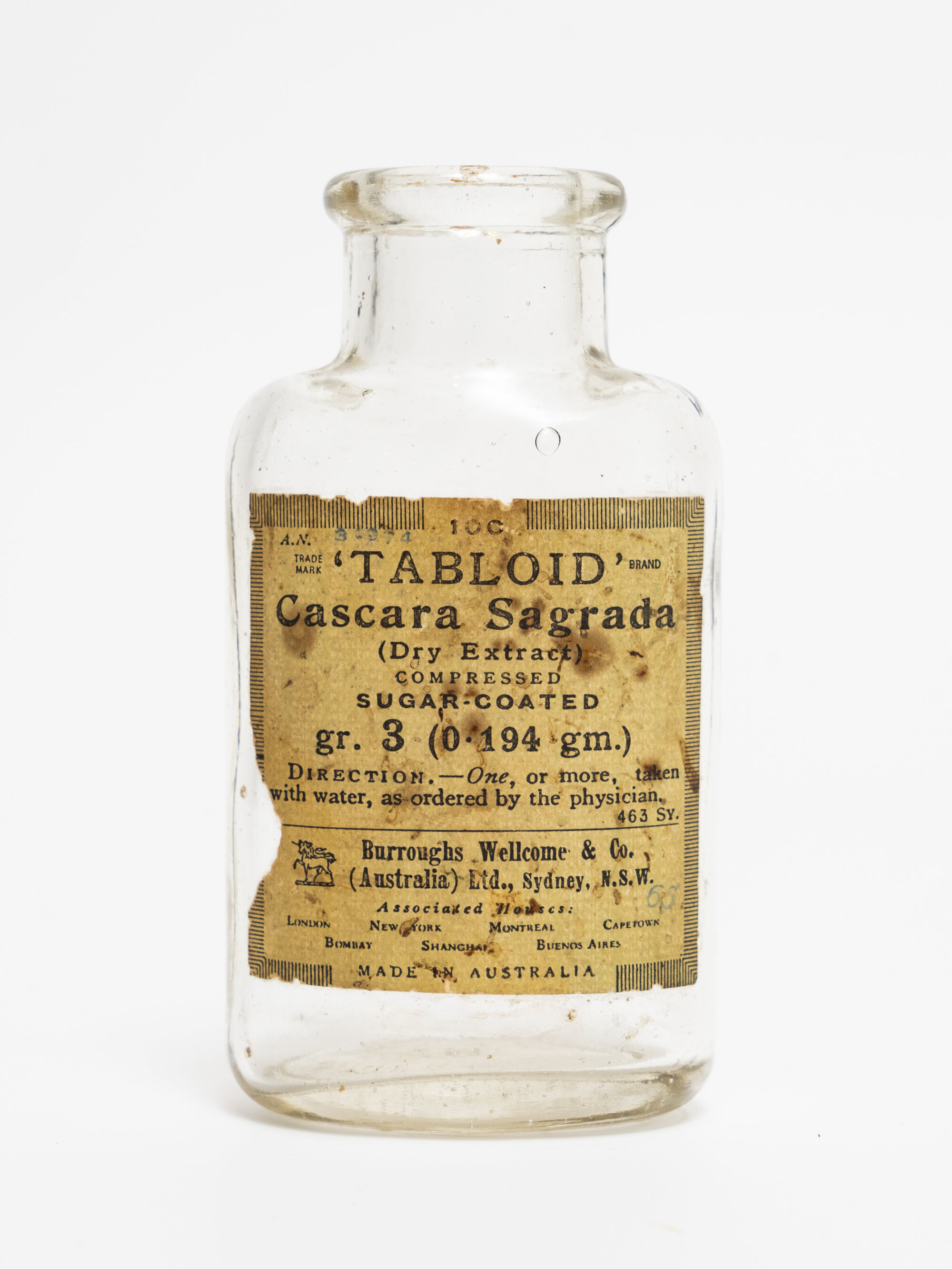 Cascara Sagrada tablet bottle